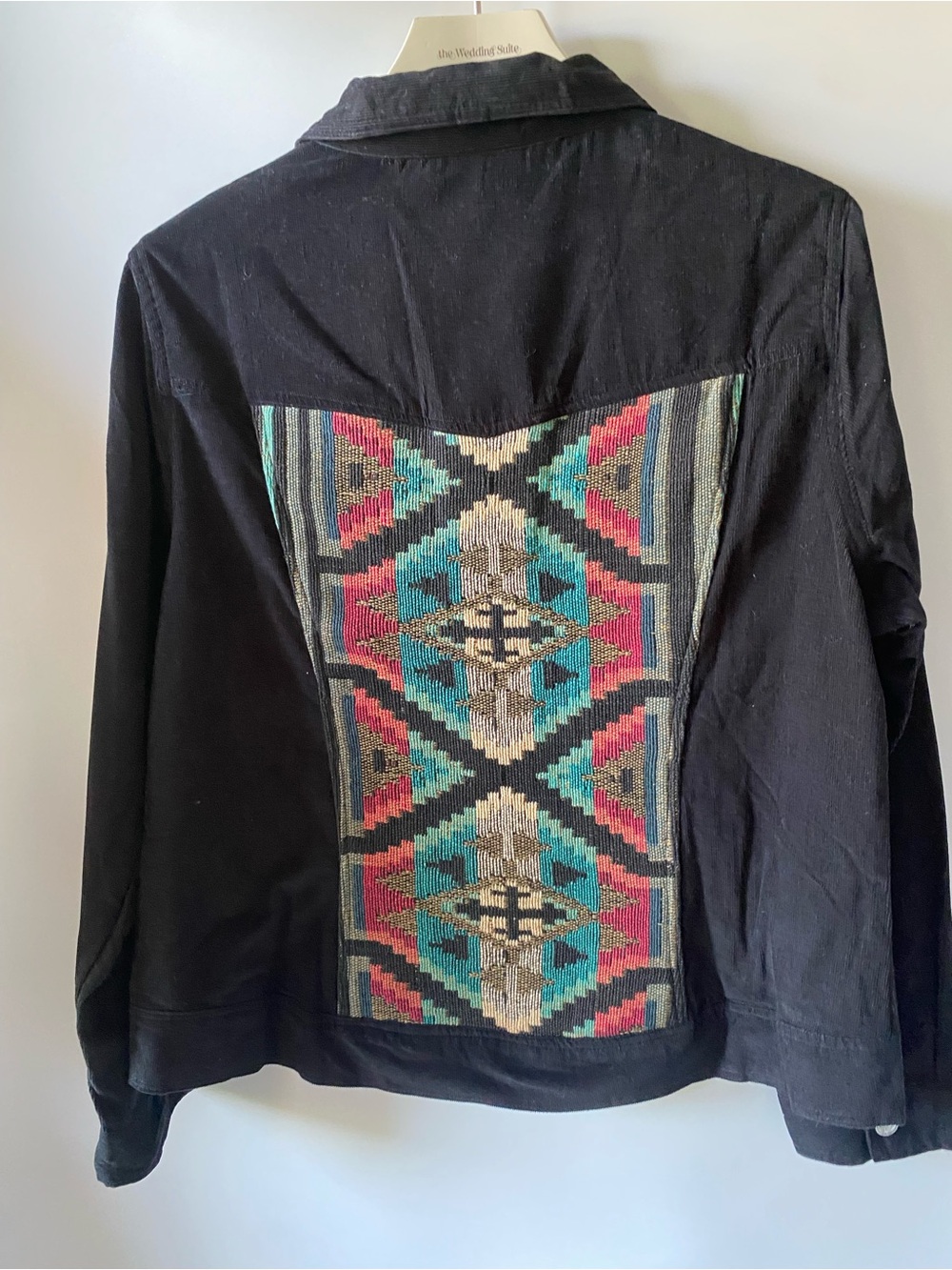 Back In The Saddle Black Southwestern Tapestry Jacket Size Small